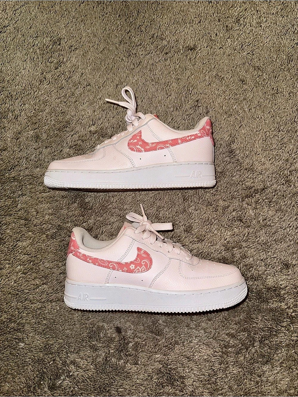 Nike Air Force 1 '07 Low Pink Paisley Sneakers Pink & White US 8